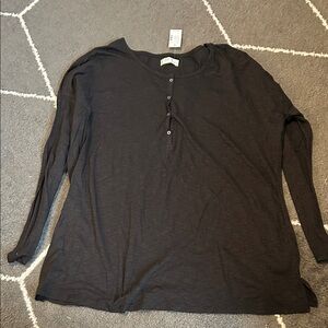 Maurices 
Solid Oversized Long Sleeve Henley Tee
